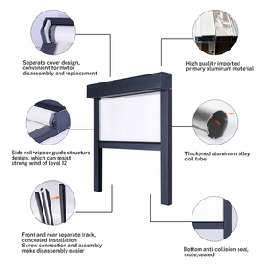<span class=keywords><strong>Tende</strong></span> <span class=keywords><strong>a</strong></span> Rullo Motorizzate Personalizzate Impermeabili e Resistenti alle Intemperie per Pergole con Pannelli Trasparenti - Product Image 6