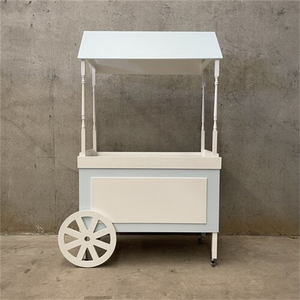 Carrito de dulces metálico blanco para decoraciones para fiestas de bodas en interiores/exteriores y accesorios de cumpleaños al por mayor - Product Image 5