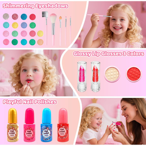 Trousse de Maquillage Jouet pour Filles, Valise de Maquillage Jouet, Jeu d'Imitation, Cadeaux pour Filles, Maquillage Réel Lavable Testé pour la Sécurité, Jouets Sac à Main - Product Image 3