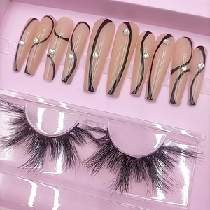 Vente en gros, ongles artificiels en acrylique, XXXL, ensembles de cils à pression, styliste, fait à la main, presse sur les ongles, boîte d'emballage - Product Image 5