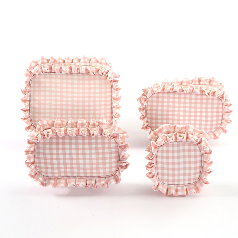 Pink Ruffle Makeup Bag