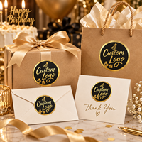Autocollants ronds personnalisés en or noir, autocollants adhésifs pour sceller les cadeaux, pour les fêtes et les cadeaux de luxe