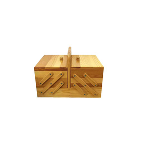 Caja de almacenamiento de madera de tres capas, 30x18x20 cm, con cajones para organizador de cosméticos, uso en escritorio - Product Image 3