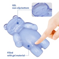 Ensemble clavier et souris en forme d'ours en cristal bleu, repose-poignets en gel noir transparent pour la maison, le bureau et les jeux