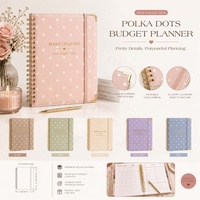 Ensemble cadeau de planificateur budgétaire en spirale Hongbo personnalisé de 7,1 x 9,3 pouces avec stylo diamant, organiseur d'argent liquide et carnet de suivi des dépenses pour femmes