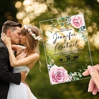 Cartes d'invitation de mariage en acrylique de luxe pour événements et décorations intérieures