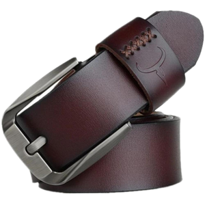 Punk Rock Round <b>Studded</b> Cowhide Leather <b>Belt</b> with Pin Buckle Braided Design for Men & Women-Formal Eco-Friendly 3.8cm Width - Product Image 1
