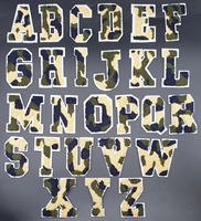 Patchs lettre Camouflage en Chenille, broderie d'alphabet, appliqués aux dessins personnalisés, vente en gros, livraison gratuite