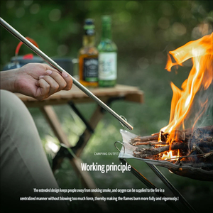 Outil <span class=keywords><strong>de</strong></span> camping pliable en acier inoxydable, tube souffleur extensible pour cuisson extérieure et allumage <span class=keywords><strong>de</strong></span> feu - Product Image 2