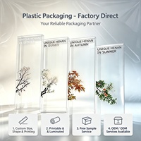 Boîte en plastique transparente personnalisée en PP avec languette de suspension pour papeterie, impression de logo sur mesure, vente en gros