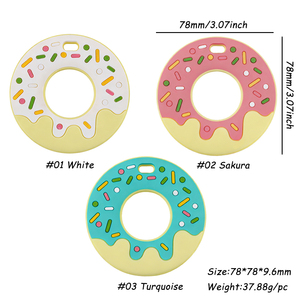 Anillos de Silicona para Dentición de Bebés con Forma de Donut Coloridos, con Diseño de Chispas, Juguetes Masticables Suaves - Product Image 5