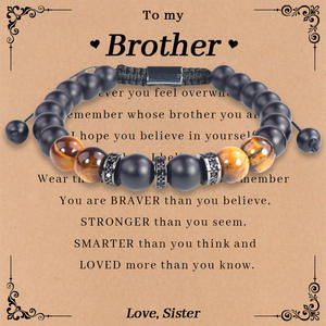 2025 nouveau cristal haute qualité oeil de tigre noir givré Bracelet à la mode amour cadeau pour homme petit ami ou frère - Product Image 3