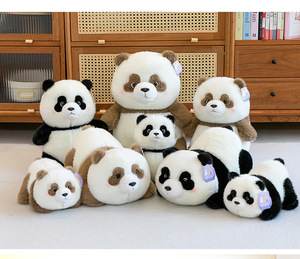 Peluche <span class=keywords><strong>Panda</strong></span> Super Douce en Polyester Doré Brodé, Rembourrée en Coton PP, Doublure en Maille, Estampage Or, Motif Dessin Animé Mignon - Product Image 2