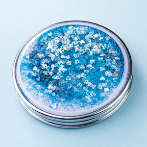 Mini bolsillo de doble cara pequeño espejo redondo espejo de maquillaje portátil Metal logotipo personalizado pequeño espejo cuadrado - Product Image 6