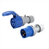 Boîtier de distribution industriel étanche IP44 à 3 broches en ABS, connecteur de prise d'alimentation CEE aviation mâle/femelle en cuivre 3 pôles 16A