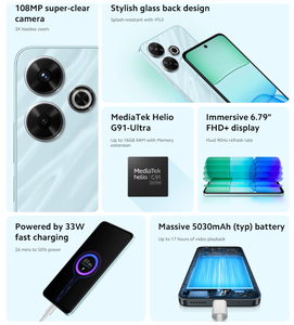 <span class=keywords><strong>ROM</strong></span> global Redmi 13 100MP Pantalla OLED 5000mAh batería 8GB + 128GB 8GB + 256GB Xiaomi teléfono móvil desbloqueado Smartphone - Product Image 2