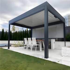 Persiana de Gazebo motorizada de aluminio para exteriores OEM, pérgola de aluminio 3x3 3x4 4x4 3x6 4x6 <span class=keywords><strong>6x3</strong></span> 6x4m para Villa exterior - Product Image 2