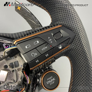 Volante Deportivo Personalizado de Fibra de Carbono Real con Levas de Cambio LED para Seat Cupra Leon ST Formentor VZ Tavascan Born Ibiza FR - Product Image 4