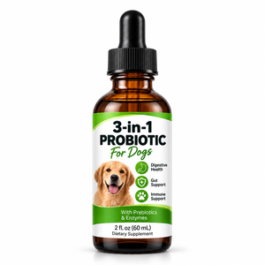 Gouttes de soutien digestif <span class=keywords><strong>pour</strong></span> animaux de compagnie recommandées par les vétérinaires <span class=keywords><strong>pour</strong></span> chiens, avec cultures actives et fibres prébiotiques <span class=keywords><strong>pour</strong></span> l'équilibre intestinal - Product Image 1