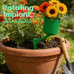 Pot de fleurs rotatif à 360 degrés pour arrosage automatique de jardin, petit récipient réutilisable pour plantes, pot rotatif orienté vers le soleil - Product Image 5