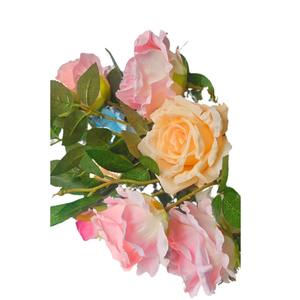 Rosas Artificiales de Alta Fidelidad, 121 mm de Diámetro, Flores de Seda Blancas, Rosas y Azules para Decoración de Bodas y Hogar, Tacto Natural - Product Image 5