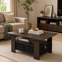 Table basse rectangulaire en bois de couleur personnalisée pour salon, design chinois moderne, pliable et écologique
