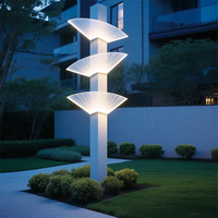 Lumière de jardin moderne en aluminium alliage, étanche IP65, LED, alimentée par courant alternatif, en forme d'éventail, pour l'extérieur, la terrasse, la rue piétonne