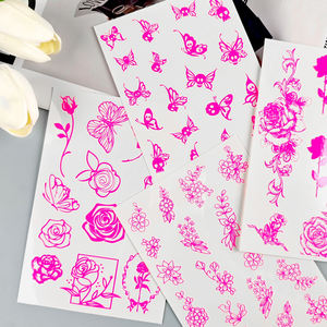 Tatuajes Temporales Fluorescentes que Brillan en la <span class=keywords><strong>Oscuridad</strong></span> al por Mayor, Pegatinas Impermeables para el Cuerpo para Fiestas, Diseños de Mariposas y Estrellas - Product Image 6