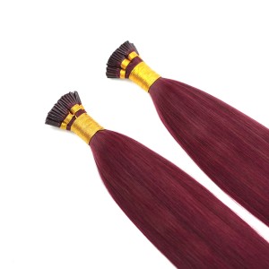 Extensiones de Cabello Humano Virgen Remy Camboyanas Amygirl de 10 a 30 Pulgadas, Mechones de 1g, Punta I, Rojo, Doble Trama, Aplicación 9A-12A, Grado Mayorista - Product Image 4