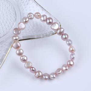 Zhuji рынок жемчуга роскошного дизайна натуральные 7-8 мм в стиле барокко с кулоном в виде пресноводного жемчуга браслет - Product Image 5