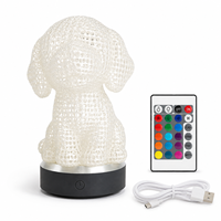 Lampe de Projection 3D Chien Creux RVB 16 Couleurs Changeantes avec Télécommande