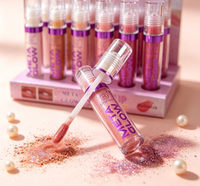 Base de brillant à lèvres liquide hydratant violet en gros, imperméable, sans cruauté, sain, scintillant, de haute qualité, végétalien et brillant