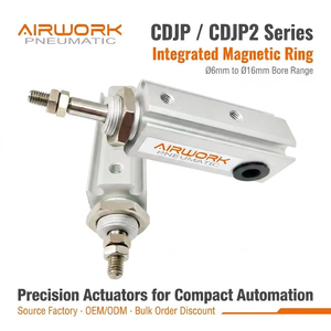 Cilindro Neumático de Doble Acción de Aluminio Tipo Imán CDJP para Montaje en Panel y Sujeción de Accesorios al por Mayor - Product Image 2