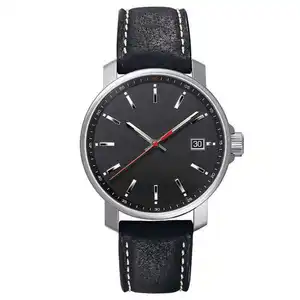 mexda brand Favorable Price date Water Proof genuine Leather strap Black casual Watch For Men Luxury