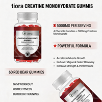 Tiora Vente en gros OEM Marque privée Supplément gommeux de créatine monohydrate 5000mg saveur fraise en forme d'ours avec vitamine B12