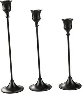 Porte-bougie chauffe-plat en métal antique de luxe, revêtement en poudre noire, motifs en relief, porte-bougie en aluminium pour Noël - Product Image 2