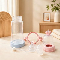 Bouteille pour bébé avec poignées, design couronne, anti-colique, col large, pour nourrissons nouveau-nés