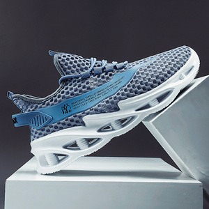 Chaussures de course décontractées légères pour hommes Printemps-Été Confortables pour la gym et le jogging Tige en tissu souple avec lacets Amorti antidérapant - Product Image 2
