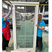 Ventana Abatible de Vinilo Blanco de Gran Tamaño con Una Sola Hoja, Apertura Lateral, con Rejillas Entre Vidrios y Mosquitera Permanente de Fibra de Vidrio, Precio de Fábrica
