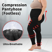 Collants de compression médicale sans pieds pour femmes 20-30 mmHg, respirants, pour l'œdème et les varices