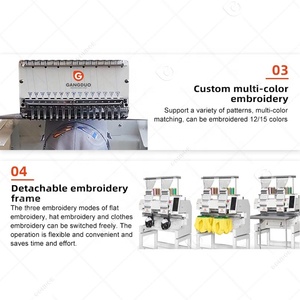 Machine à broder électronique plate <span class=keywords><strong>Aari</strong></span> 2 têtes Advance 120c personnalisée, 6 têtes, paiement à la livraison pour le logo Thesbeeh - Product Image 5