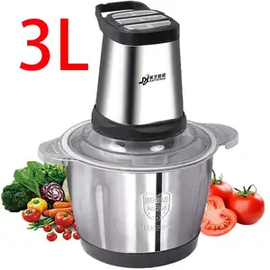 Hot Sale Onion Meat Grinder Food Chopper For Newest 220V Electric 2L 304 Stainless Steel 3L 6 Blade Automatic Cooked Beef