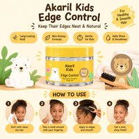 Akaril 50g – Fixateur de bordures pour enfants – Tenue longue durée – Lisse les frisottis et les mèches rebelles – Non gras – Formule légère et douce – Soin quotidien
