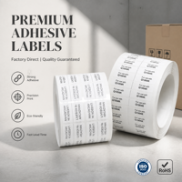Etiquetas Adhesivas Personalizadas al por Mayor, Rollo de Etiquetas de Código de Barras Resistentes al Agua para Envío en Almacén, Etiqueta de Producto de Fabricante Directo