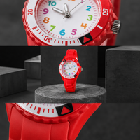 Montres à quartz de luxe en alliage pour enfants, style décontracté, bracelet en silicone coloré, pour garçons et filles, verre 20 mm, pour étudiants et sportifs, vente en gros