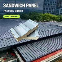 Panneau sandwich isolé en PU avec revêtement extérieur en aluminium, résistant au feu, anticorrosion, écologique, en métal pour mur extérieur d'entrepôt, OEM