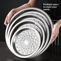 25-55cm Ronde 2-delige bordenset Export Schaal 410 RVS Afrikaans Gepregeerd Fruitprint Decoratieve Schaal en Bordenset