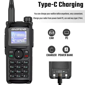 Baofeng UV-28 UV28M UV-28M 2-стороннее радио дальнего действия Uhf Vhf трехдиапазонный Baofeng UV28 10 Вт TYPE-C Wakie Talkie с NOAA - Product Image 6