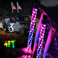 Nouvelle antenne LED universelle à changement de couleur RGB en spirale, contrôlée par application à distance, pour voiture/UTV/ATV, mât de drapeau