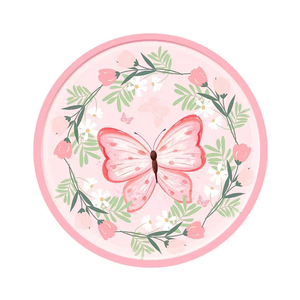 Vajilla para Fiestas DAMAI, Juego de Platos, Vasos y Servilletas de Papel con Diseño de Mariposa Rosa y Flores Giratorias - Product Image 3
